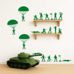 20 X Army Toy Soldier Men Wall Sticker Decals For Kids Bedroom