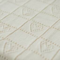Hand Knit Merino Wool Baby Blanket Hearts Design, Newborn Gift - thumbnail 3