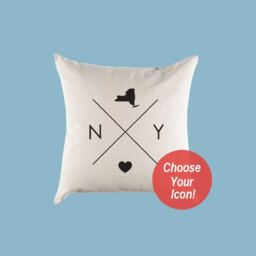 New York Ny Home State Canvas Pillow Or Cover - thumbnail 1