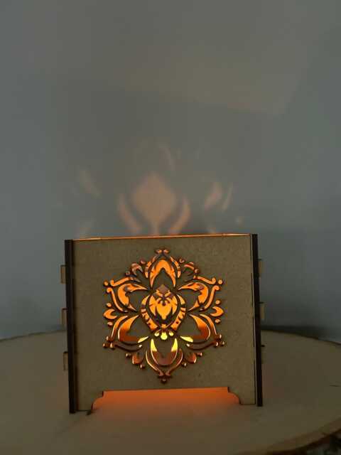 Wooden Lantern Box Candle Saathyo Aum Om Khanda Ek Onkar Hindu Sikh Stationary Diwali - image 1