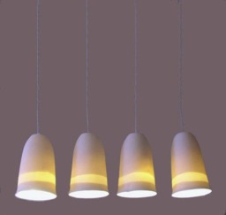Path Light, Porcelain Bell, Hanging Lamp - thumbnail 3