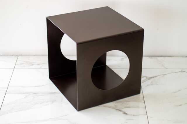 Minimalist Steel Cube End Table Modern Metal Accent Furniture - 16 Inch - image 1