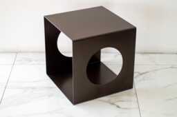 Minimalist Steel Cube End Table Modern Metal Accent Furniture - 16 Inch