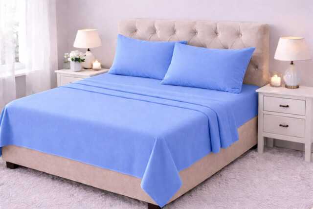Flat Cosy Thermal Flannelette Warm Brushed Cotton Sheet With Pillowcases - image 1