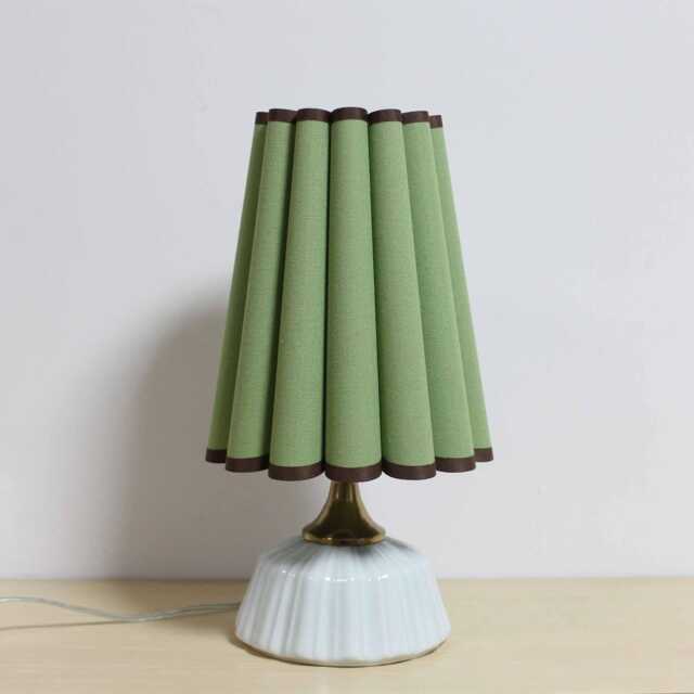 Duzy Handmade Green With Brown Trim Fabric & Acrylic Lamp For Home Furnishing -97# - image 1