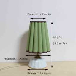 Duzy Handmade Green With Brown Trim Fabric & Acrylic Lamp For Home Furnishing -97# - thumbnail 2