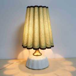 Duzy Handmade Green With Brown Trim Fabric & Acrylic Lamp For Home Furnishing -97# - thumbnail 4