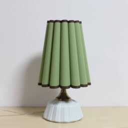 Duzy Handmade Green With Brown Trim Fabric & Acrylic Lamp For Home Furnishing -97#
