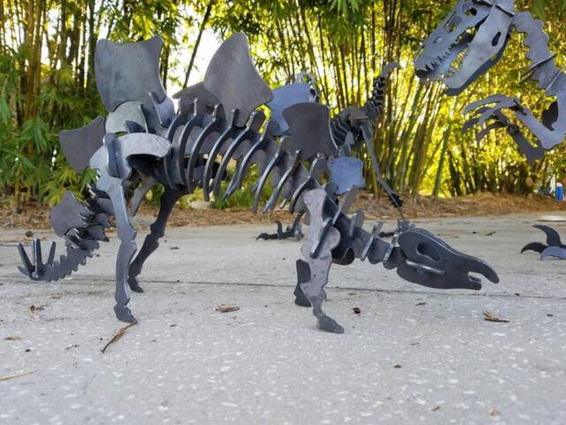 Metal Stegosaurus, Stegosaurus Yard Art, Ready To Ship, Puzzle Sculpture, Jurassic Park Gift, Outdoor Art - image 1