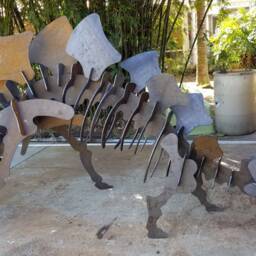 Metal Stegosaurus, Stegosaurus Yard Art, Ready To Ship, Puzzle Sculpture, Jurassic Park Gift, Outdoor Art - thumbnail 4