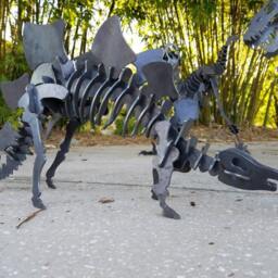 Metal Stegosaurus, Stegosaurus Yard Art, Ready To Ship, Puzzle Sculpture, Jurassic Park Gift, Outdoor Art - thumbnail 2
