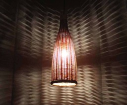 "Bottle Rattan Pendant Light, Hanging Lamp, Ceiling Lights, Lampshade Diameter 5.5"" By Height 15.7"
