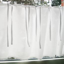 Curtain Pane Curtain Bistro Shabby Chic White With Cotton Ribbons Country House Style Kitchen Living Room Bathroom - thumbnail 2