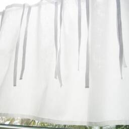 Curtain Pane Curtain Bistro Shabby Chic White With Cotton Ribbons Country House Style Kitchen Living Room Bathroom - thumbnail 3