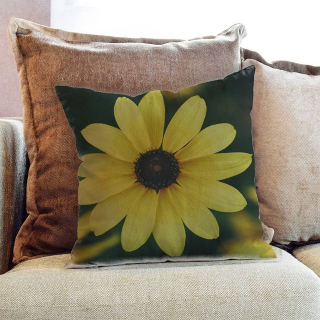 Bight Yellow Flowers Summer Photography - Decorative Pillow Throw Cushion Fabric , Case Cover Or With Filling