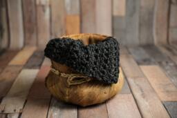 Chunky Charcoal Gray Baby Blanket Newborn Photography Prop - thumbnail 1