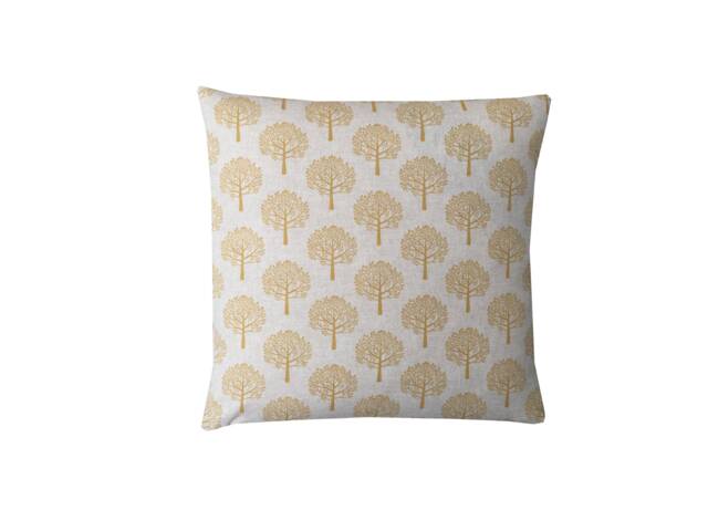 Mulberry Trees Beige, Ochre Linen Botanical County Home Accessories Throw Cushion Cover/Sham Pillowcase - image 1