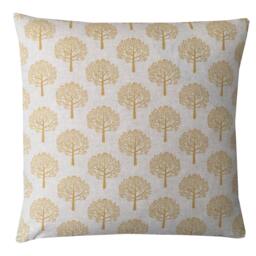 Mulberry Trees Beige, Ochre Linen Botanical County Home Accessories Throw Cushion Cover/Sham Pillowcase - thumbnail 2