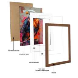 A1 A2 A3 A4 A5 Picture Frame With Mount, Colourful Room Decor Frame, Modern Thin Walnut Poster Frames For Wall Art - thumbnail 2