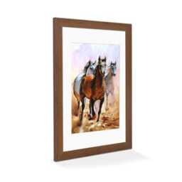 A1 A2 A3 A4 A5 Picture Frame With Mount, Colourful Room Decor Frame, Modern Thin Walnut Poster Frames For Wall Art - thumbnail 3