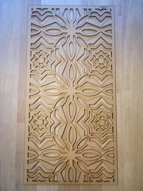 Symmetrical Safari Radiator Cabinet Screen Laser-Cut Mdf Panel Wall Art 0030 - image 1