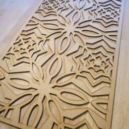 Symmetrical Safari Radiator Cabinet Screen Laser-Cut Mdf Panel Wall Art 0030 - thumbnail 2
