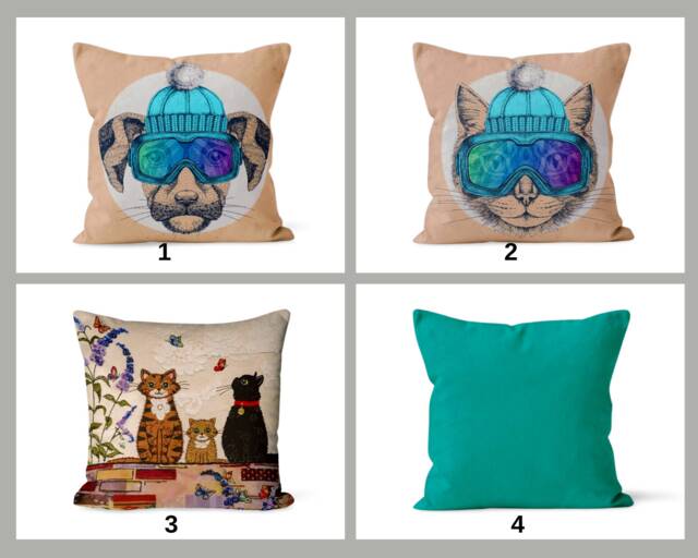 Cute Cat Pillow Cover, Funny Kitten Case, Lover Gift, Living Room Decor, Bedroom Throw Top, Housewarming Gift - image 1