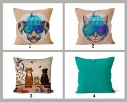 Cute Cat Pillow Cover, Funny Kitten Case, Lover Gift, Living Room Decor, Bedroom Throw Top, Housewarming Gift - thumbnail 1