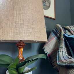 Natural Hessian Cone Lampshade Extra Tall Rustic Lighting - thumbnail 2