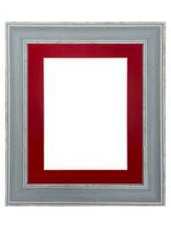 Scandi Blue Distressed Photo Frame With Red Mount - thumbnail 1