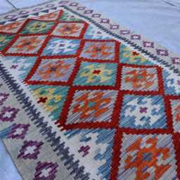 3x10 Ft Handmade Kilim Afghan Rug, Maimana Chubi Runner Stunning Flatweave Oriental Hallway Carpet - thumbnail 3