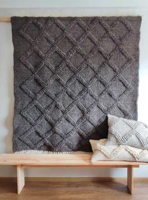 Handmade Scandinavian Abstract Rug, Tufted Washable Area Rugs, Modern Sheep Wool Carpet Runners, Perfect Christmas Gift - image 1