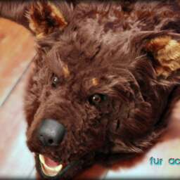 Faux Fur Bear Skin Rug, Handmade Accent Pelt - thumbnail 2