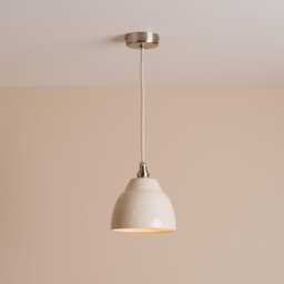 Small Speckled Cream Gloss Element Pendant Light in Ceramic & Brass/Nickel - thumbnail 2