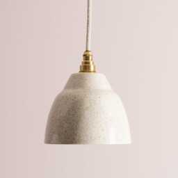 Small Speckled Cream Gloss Element Pendant Light in Ceramic & Brass/Nickel - thumbnail 3