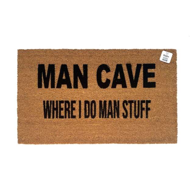 Man Cave Doormat - Funny Welcome Mat For Men Outdoor Rug Garage Bar Shed Gift Him Bachelor Pad Entryway Decor - image 1