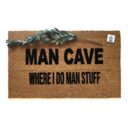 Man Cave Doormat - Funny Welcome Mat For Men Outdoor Rug Garage Bar Shed Gift Him Bachelor Pad Entryway Decor - thumbnail 2