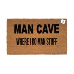 Man Cave Doormat - Funny Welcome Mat For Men Outdoor Rug Garage Bar Shed Gift Him Bachelor Pad Entryway Decor - thumbnail 1