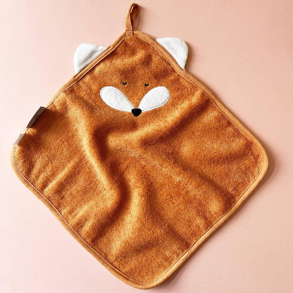 Personalized Animal Washcloth Embroidered Cotton Baby Hand Towel