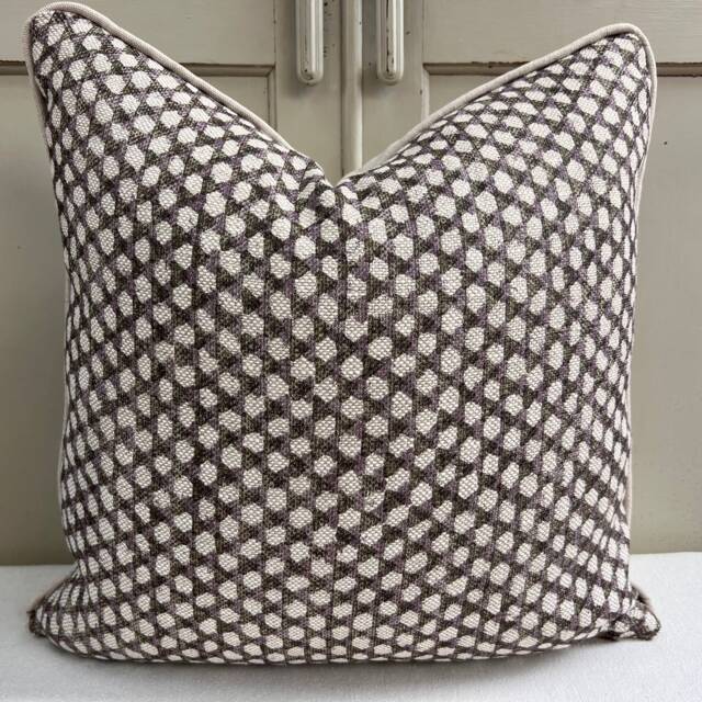 Fermoie Wicker Black Plum Linen Cushion Cover Luxury Designer Pillow - image 1