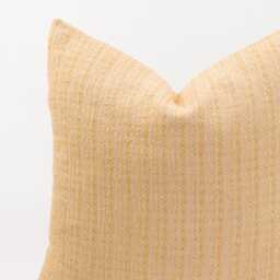 Rustic Pastel Yellow Cotton Throw Pillow Cover, Kapok Insert Option - thumbnail 2