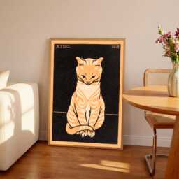 Art Nouveau Cat Print Julie De Graag Vintage Poster - thumbnail 1