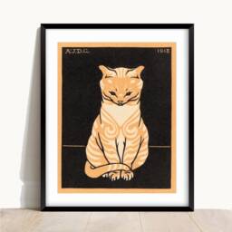 Art Nouveau Cat Print Julie De Graag Vintage Poster - thumbnail 2