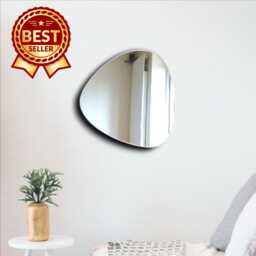 Triangular Pebble Large Acrylic Mirror Wall Art - Custom Sizes, Shapes & Colours - thumbnail 1