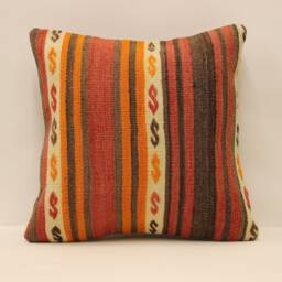 Decorative Pillow 16x16 Turkish Kilim Cover Home Living Design Boho Vintage Rustic Throw Pillov Covers Old Cushion 4Kf-382 - thumbnail 1