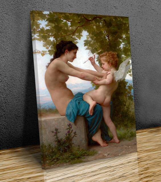 William-Adolphe Bouguereau Collection Of Famous Oil Paintings, Nymphs & Satyr, Wall Art, Home Decor, Mounted Canvas Print Ready To Hang - image 1