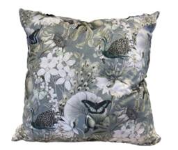 Hand Made Double Sided Plush 290Gsm Velvet - Large Cushion Cover Utopia in Silver - thumbnail 1