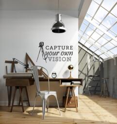 Capture Your Vision Vintage Camera Tripod - Wall Decal Custom Vinyl Art Stickers - thumbnail 1