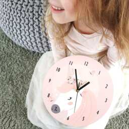 Magical Unicorn Wall Clock -Unicorn With Crown Wall Art Nursery Decor - Unicorn Bedroom Decor- Gift For Her - thumbnail 1
