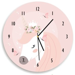Magical Unicorn Wall Clock -Unicorn With Crown Wall Art Nursery Decor - Unicorn Bedroom Decor- Gift For Her - thumbnail 2